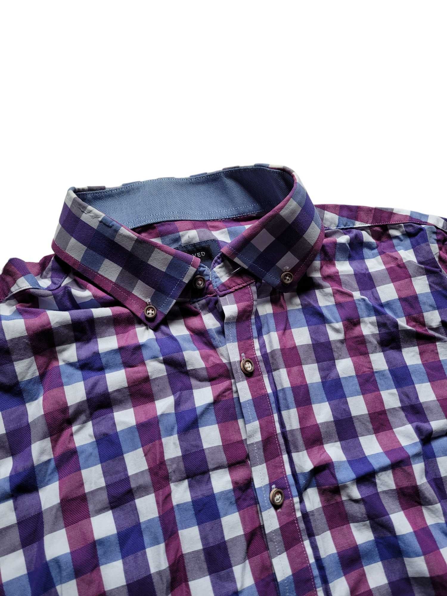 Bawełniana koszula męska Reserved wzór w kratkę 42 Regular Fit