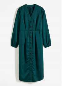 B.P.C sukienka midi satynowa zielona r.46