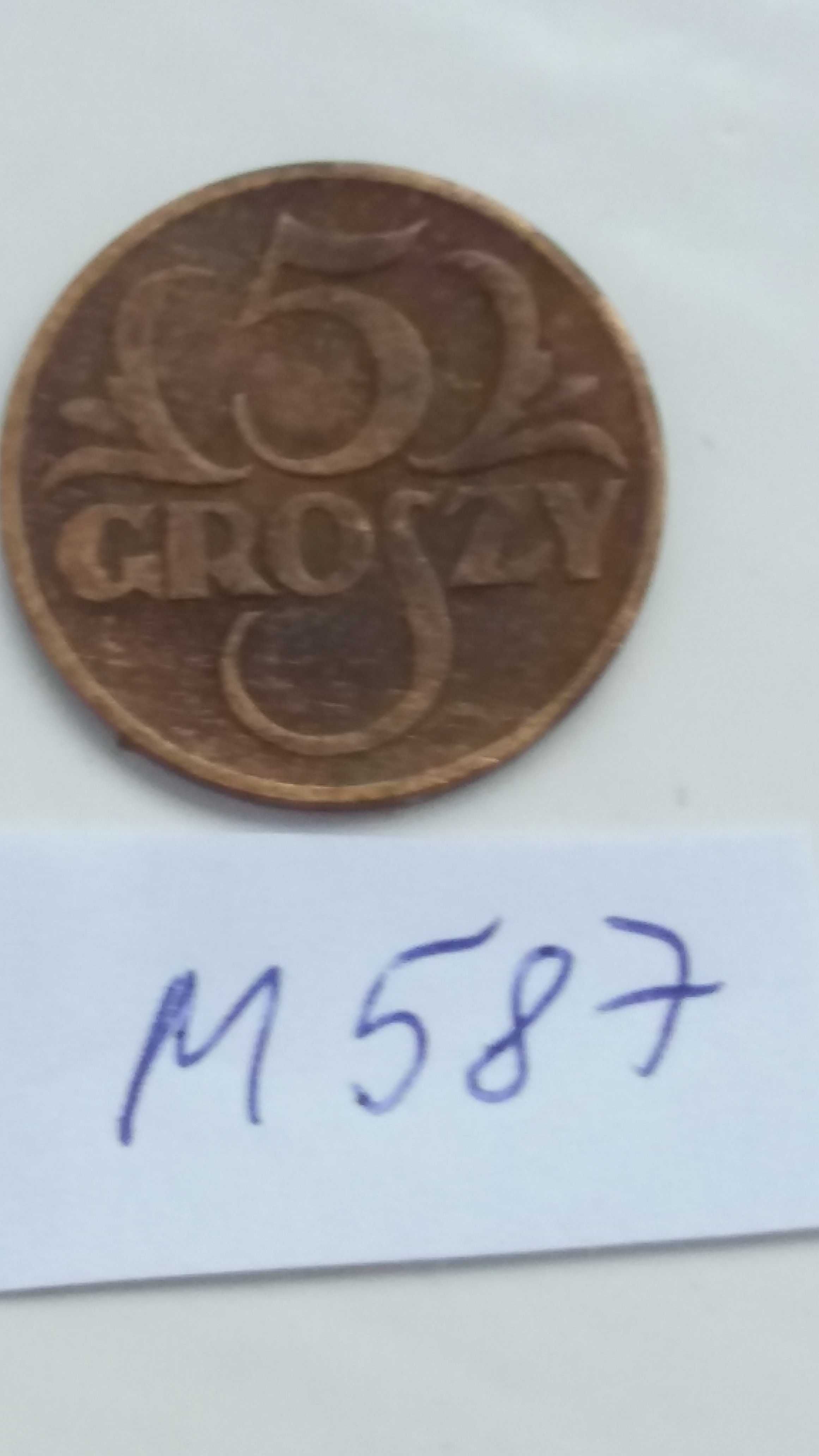 L M587, stara moneta 5 gr groszy Polska 1936 starocie