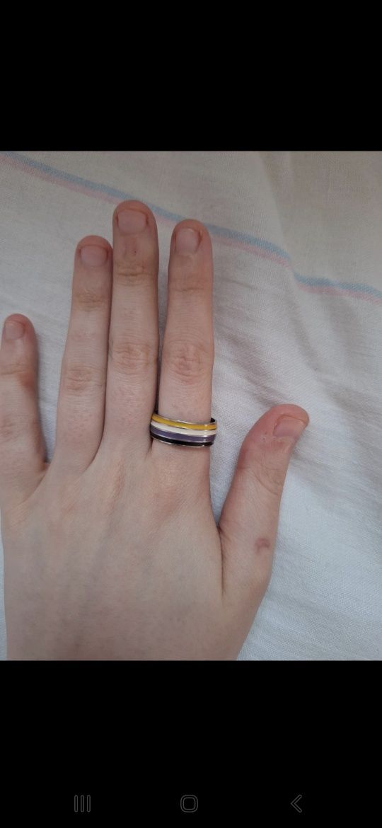 Pierścionek srebrny non-binary