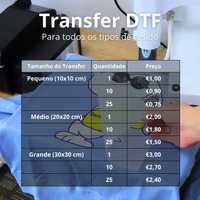 Impressão DTF filme transfer individual para algodão textil todo tipo