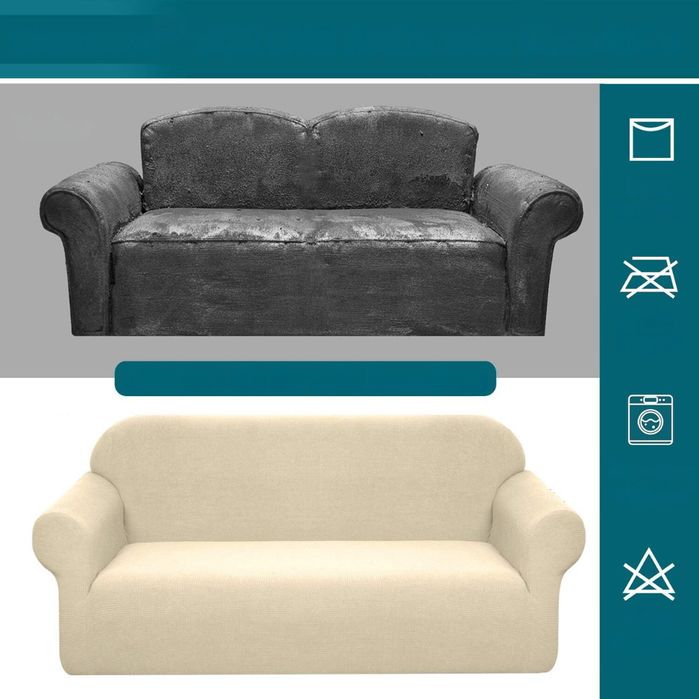Elastyczny Pokrowiec na Sofę Antypoślizgowy sofa dwuosobowa 185-235cm