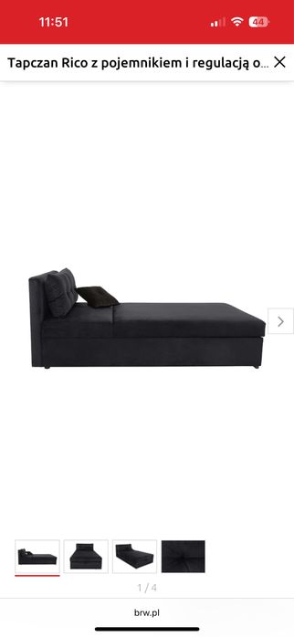 Tapczan z regulowanym zagłówkiem