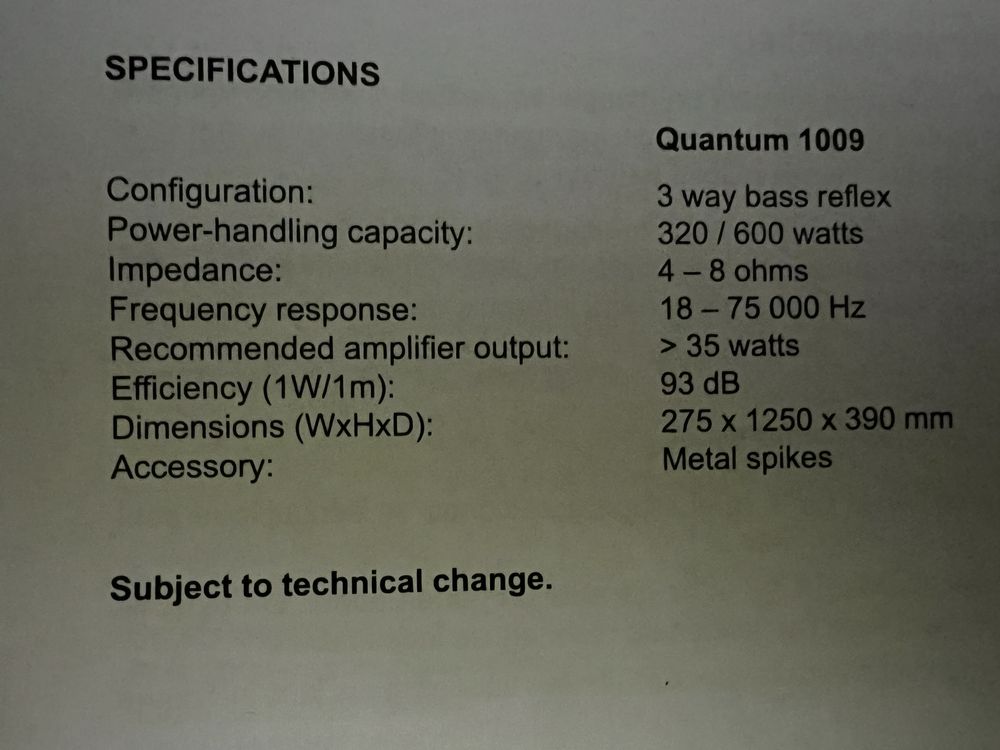 Kolumny Hi-End Magnat Quantum 1009. Dwie sztuki.