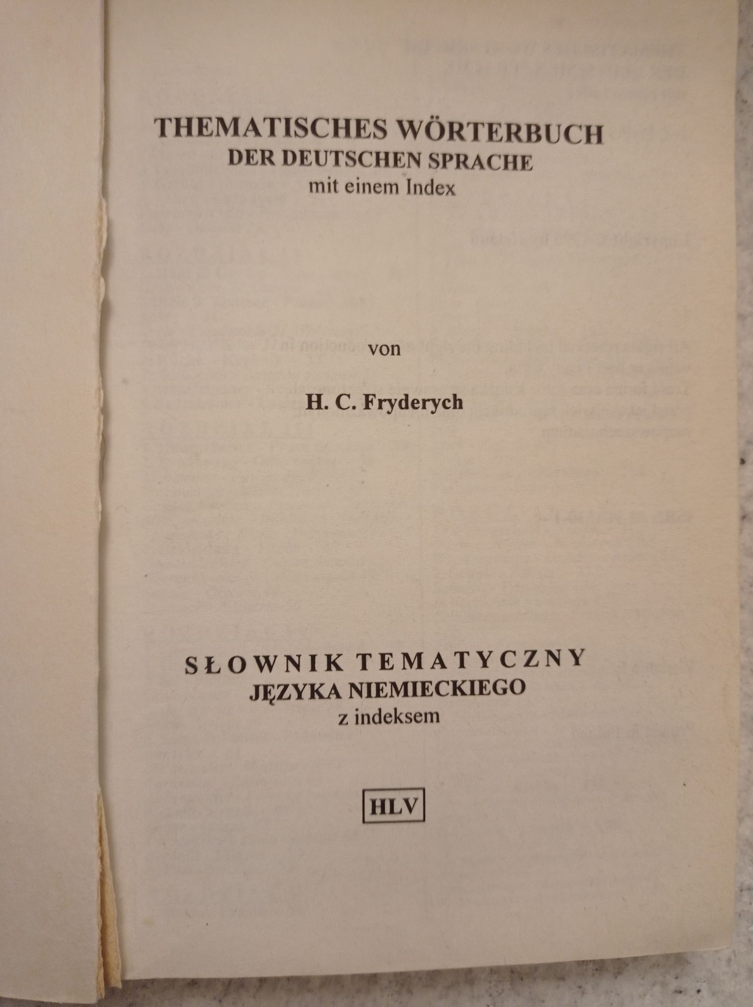 Słownik tematyczny języka niemieckiego z indeksem.