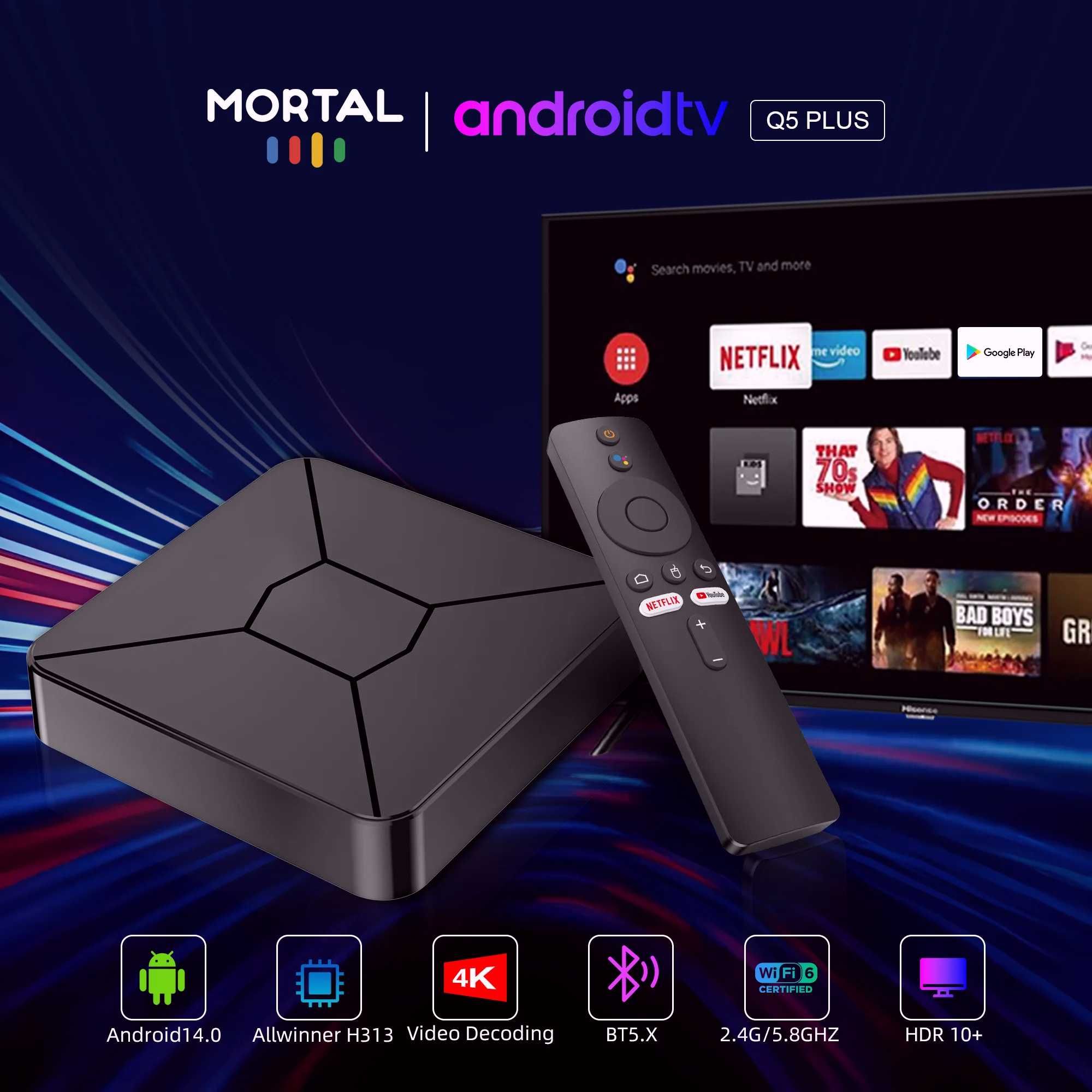 Смарт Приставка Q5 ATV Android 14 Голос поиск Xiaomi аналог+SWEET TV