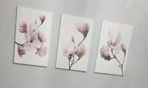 Obraz ścienny trzyczęściowy tryptyk Wiosenne magnolie 120x60 cm
