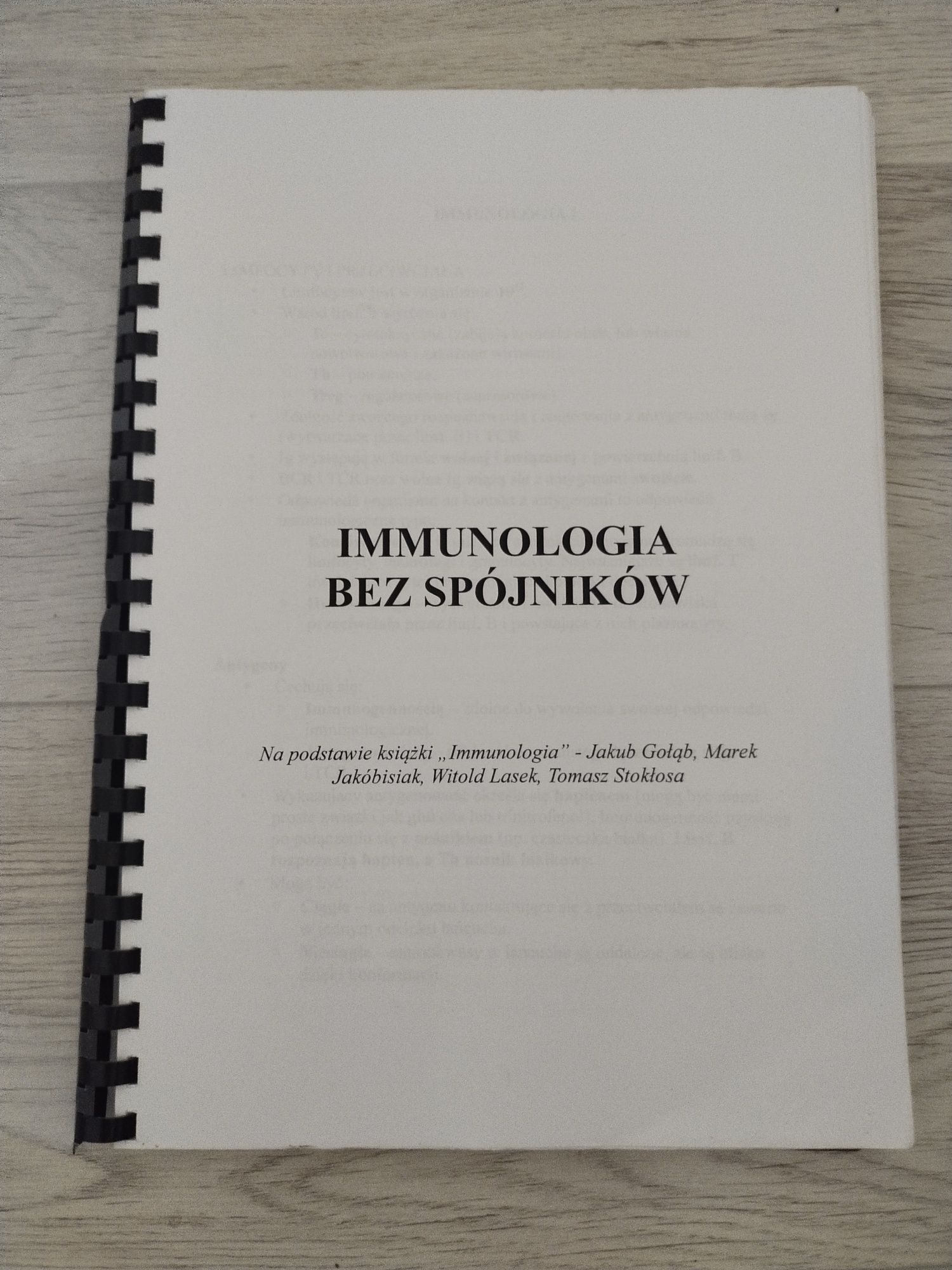 Immunologia Gołębia + skrypt immunologia bez spójników gratis