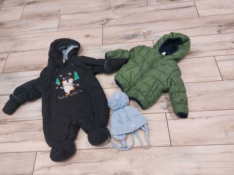 Kombinezon rozmiar 62+czapka+kurtka rozmiar 68