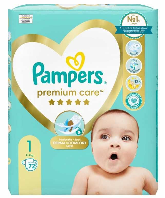 Pieluszki Pampers Premium Care rozmiar 1 2-5 kg 72