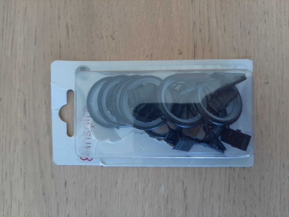 Kółka cichobieżne z żabkami do firan zasłon 10 szt 19mm czarny mat