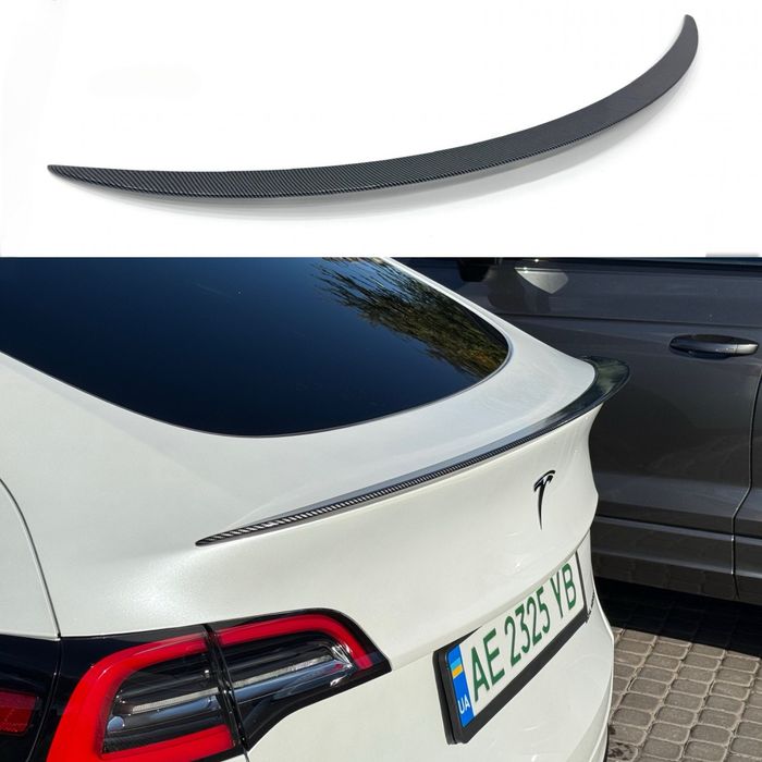Спойлер ліп для Tesla Model Y 2020-2024 ABS пластик, колір карбон
