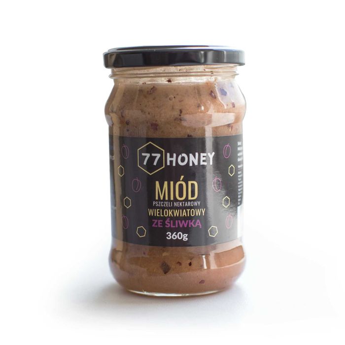 zestaw prezentowy miodów z owocami 2 x360g Malina i Śliwka