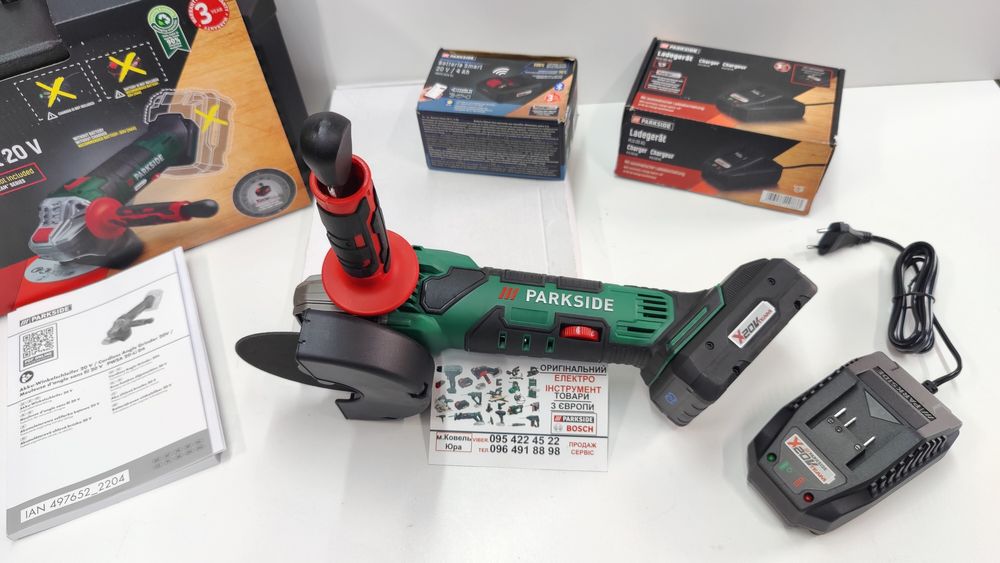 НОВ ОРИГ аккумуляторн болгарк GERMAN Parkside PWSA 20/шлифмашин/акумул