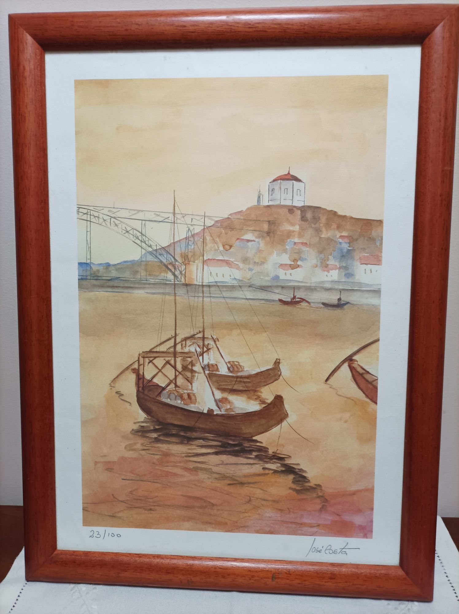 Quadro. Aguarela assinada.