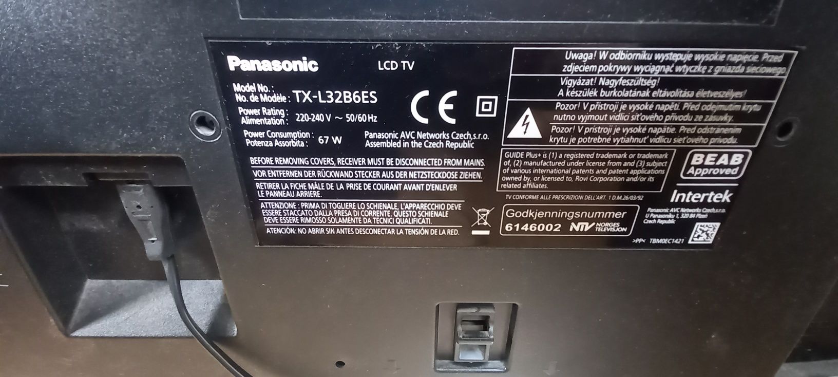 TV Panasonic TX-L32B6ES Full HD DVB-T MPEG4