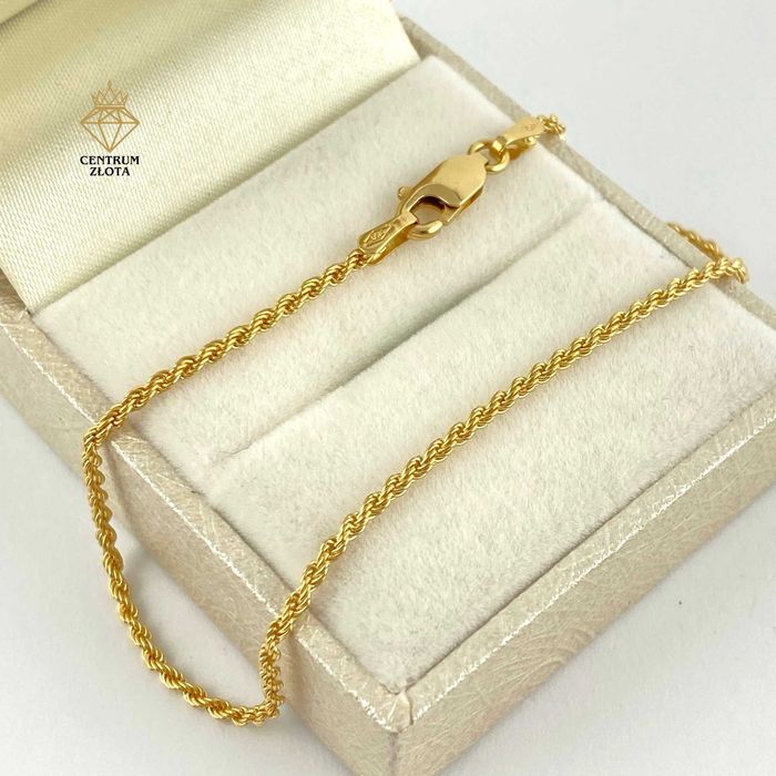ZŁOTA bransoletka KORDEL 1,55 mm PRÓBA 585 (14K) długość 20,5 cm