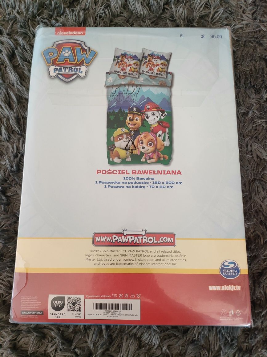 Nowa pościel, 100% bawelna, 160x200, psi patrol 
100% bawełna