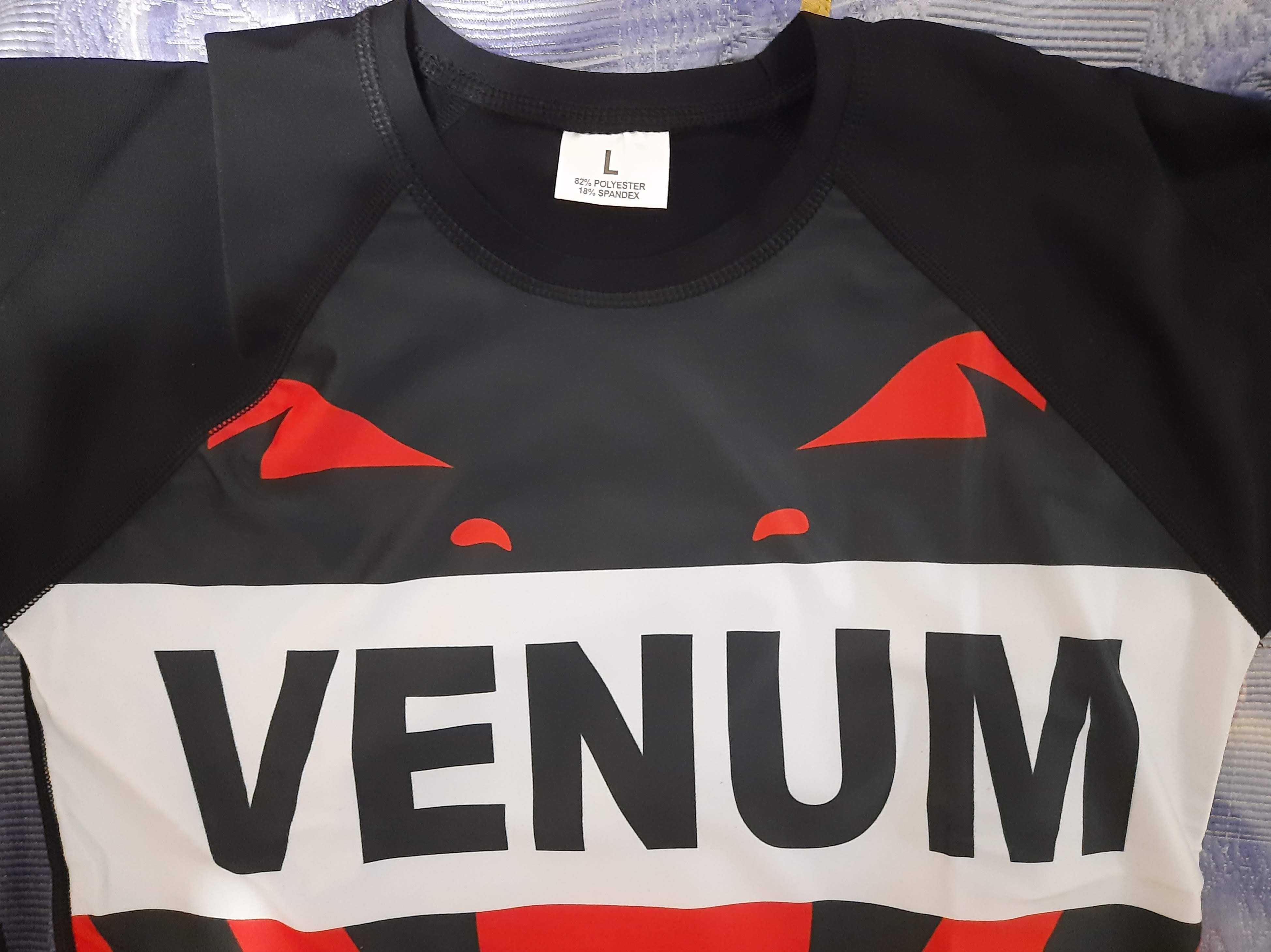 Рашгард VELO CO-5817 з написом VENUM червоно-чорного кольору
