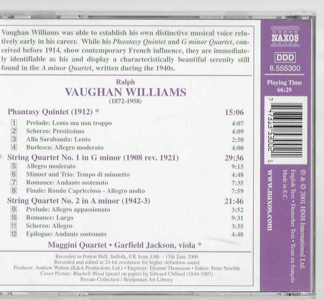 Vaughan Williams. Phantasy Quintet. String  Quartets Nos. 1 & 2.