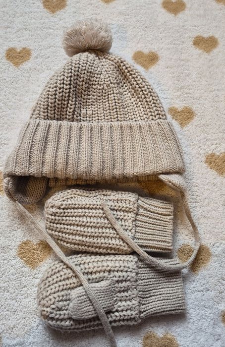 Komplet Czapka + rękawiczki H&M 98/104