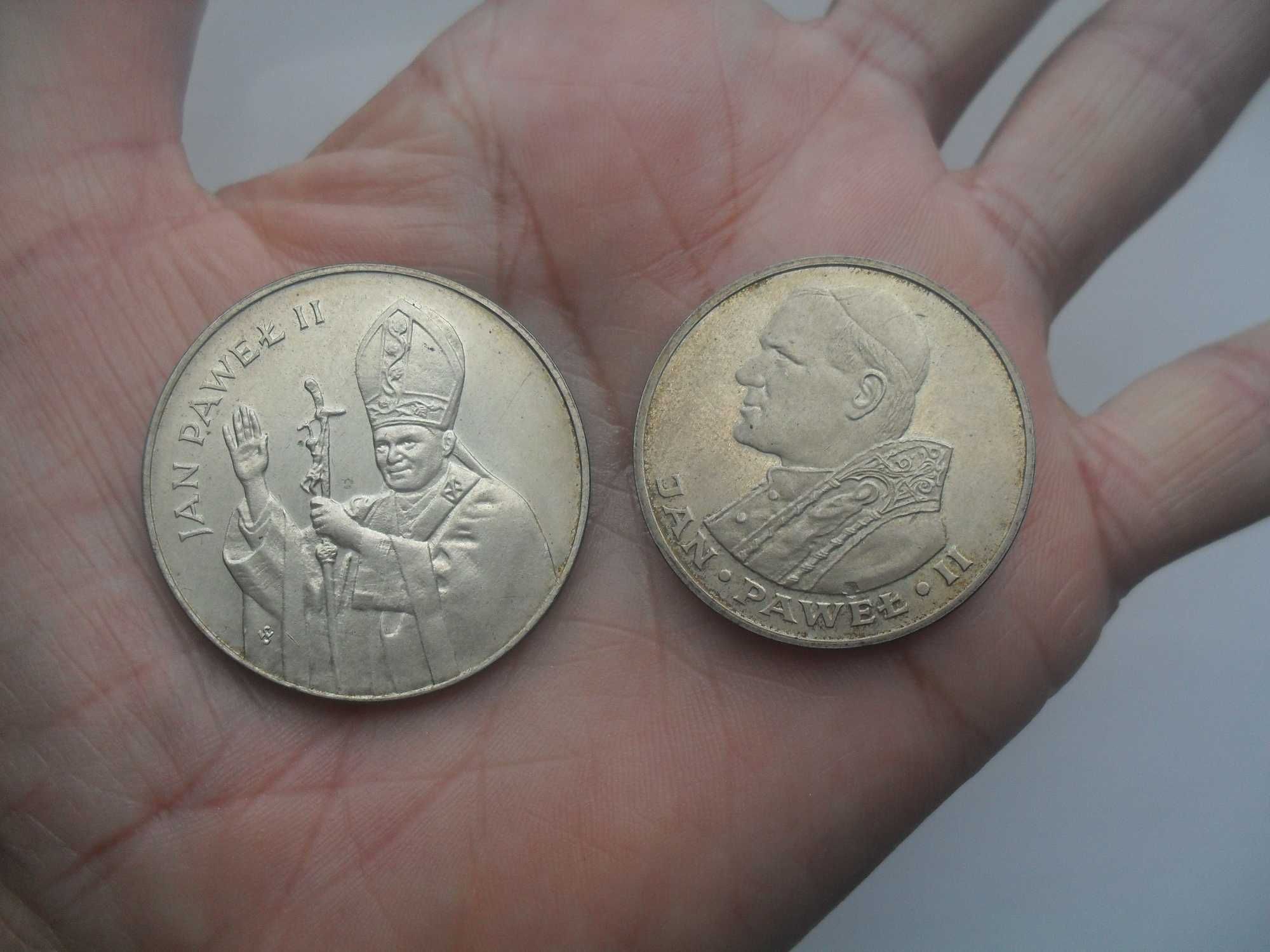 Papież Jan Paweł II-monety 1000 zł 1983 i 10000 zł 1987-srebro-cena os