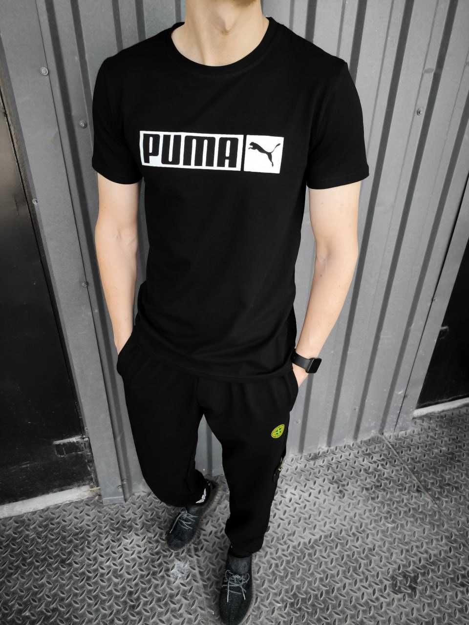 Якісна чоловіча футболка Puma (хакі біла чорна сіра)