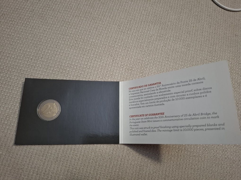 Moeda 2€ proof ponte 25 abril