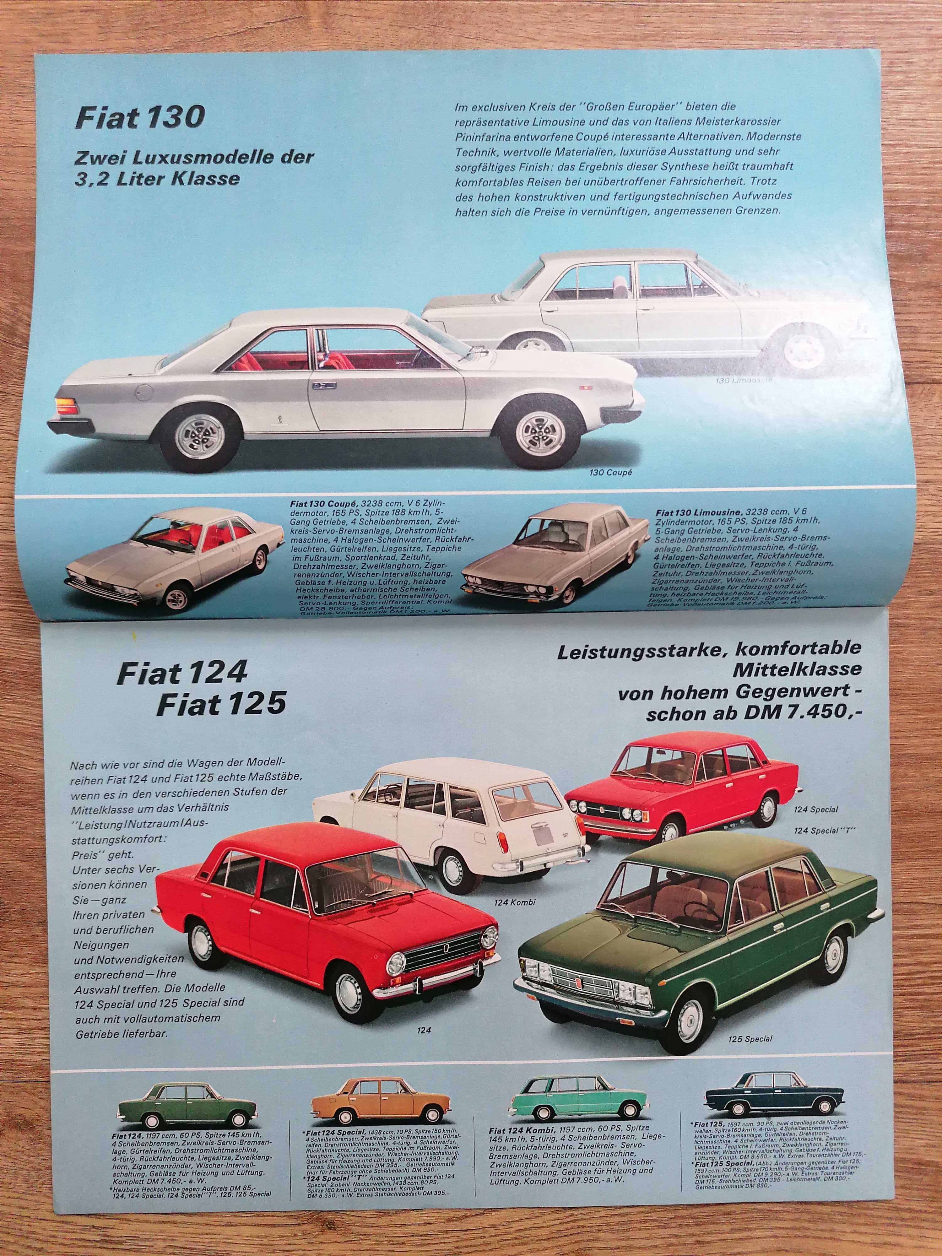 Prospekt Fiat program 1972rok.