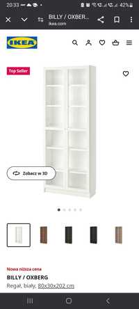 Regał Witryna biała z ikea nowa