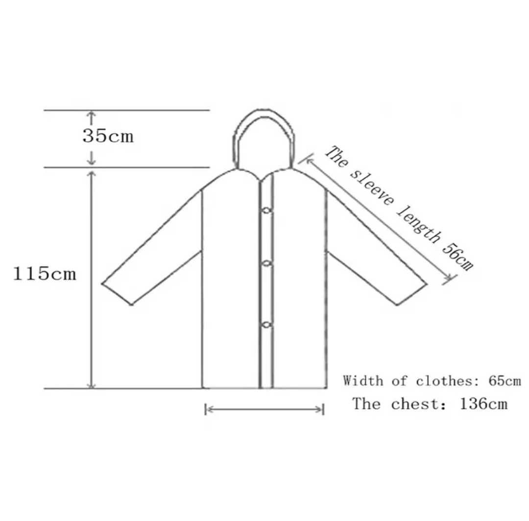 Capa impermeável para chuva unissexo