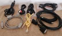 Cabos diversos uteis, ac,audio,skart,usb,vga (8 un)