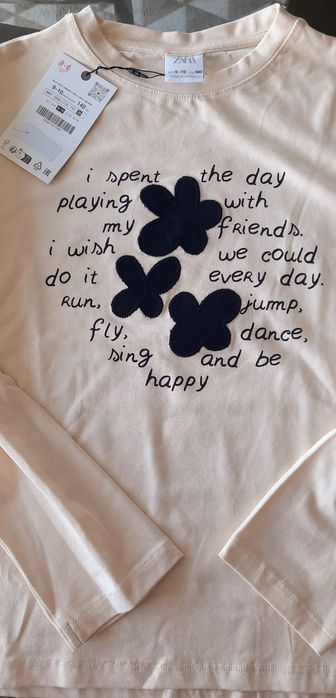 T-shirt manga comprida Zara