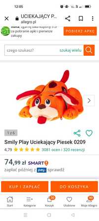 Uciekający piesek Smily Play do raczkowania