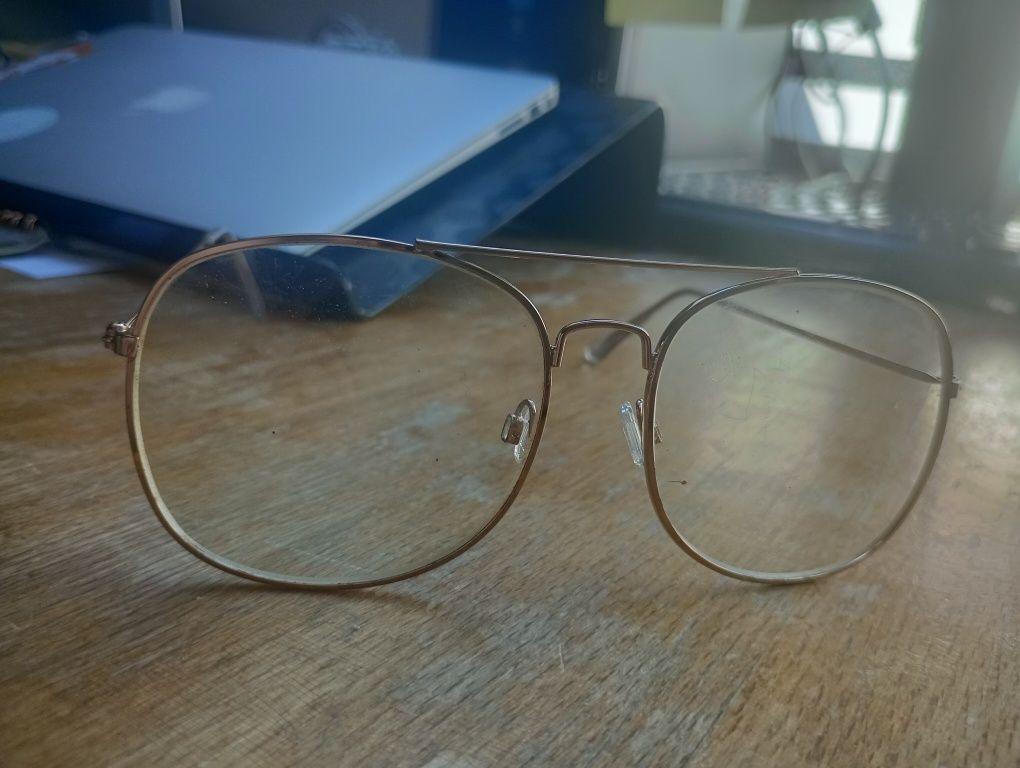 Okulary zerówki Zara porysowane szkła retro