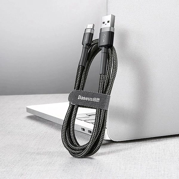 Kabel Baseus Cafule Cable USB-A / USB-C QC3.0/2A 3m - szaro-czarny