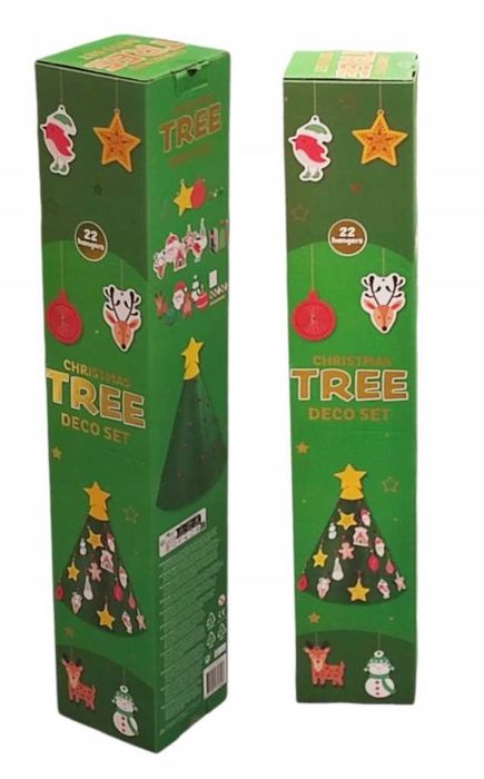 Choinka z filcu duża do udekorowania DIY, OZDOBY NA RZEPY