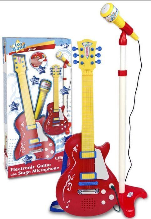 Gitara Bonetempi Gitara Rokowa ze statywem dla Dzieci + Mikrofon
