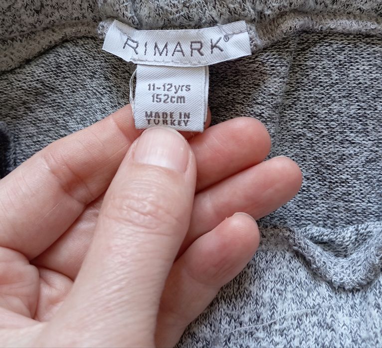R. 152 dresy Primark, spodnie dresowe, szare, melanżowe