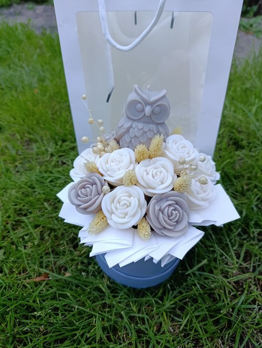 Flower box kwiatowy ze świec sojowych