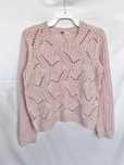 Różowy sweter ażurowy h&m
