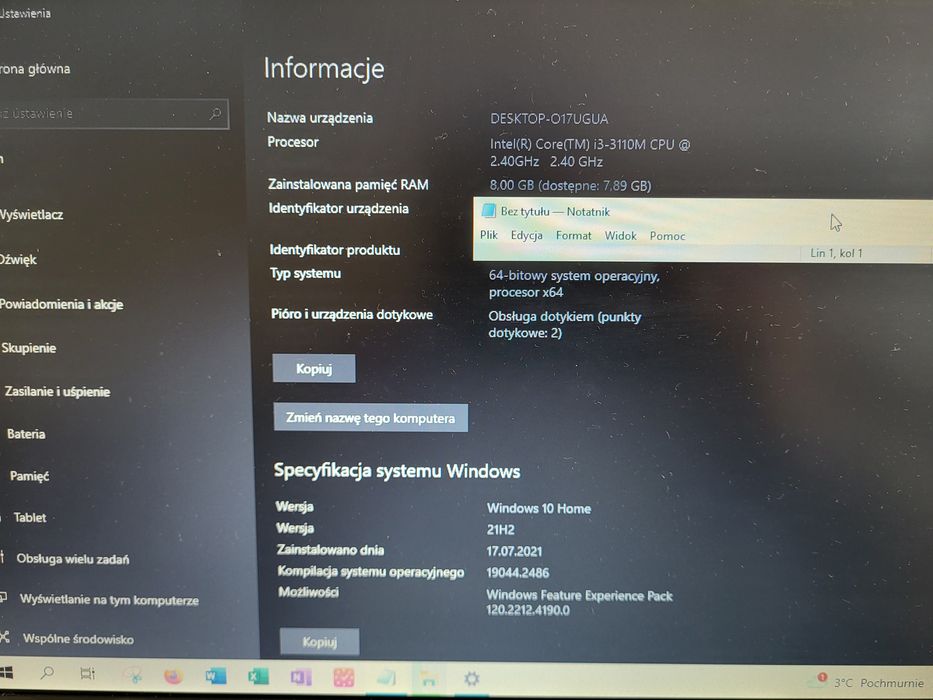 Laptop Samsung NP350E5C 15,6 cala Windows 10 z kartą graficzną w
