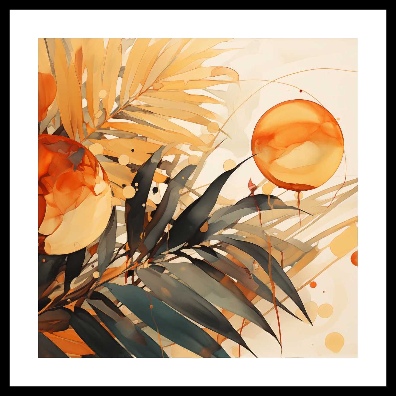Plakat 50x50cm Słoneczny Zefir | Boho Kwiat Botanika Lato | do Salonu