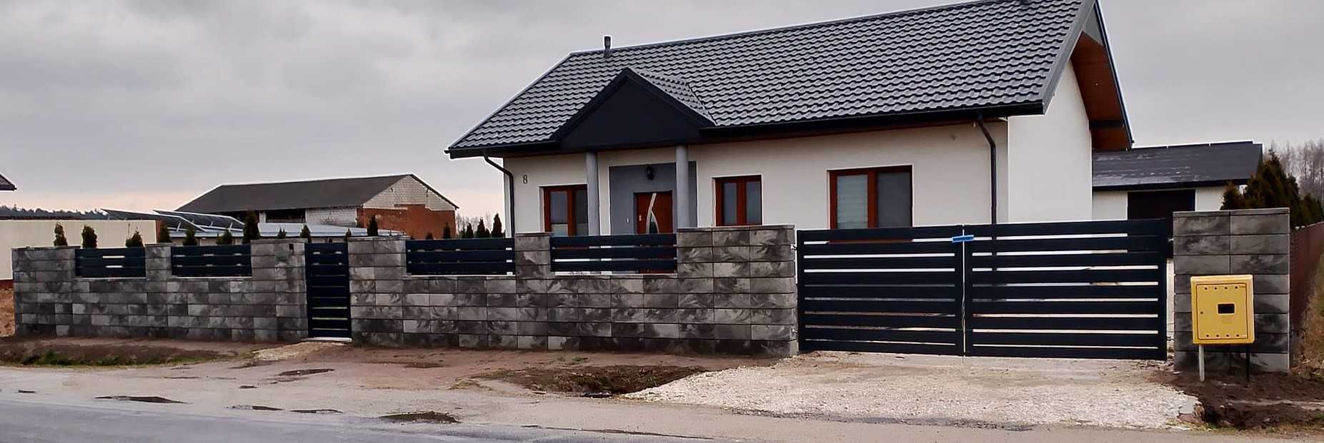 Brama uchylna palisadowa 4m + furtka