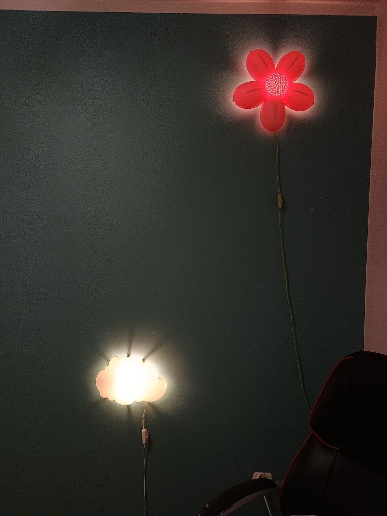 Ikea skojig, ikea smila blomma, upplyst lampy do pokoju dziecięcego