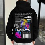 Худи черное » Carhartt 404 » Большой Принт » Кархарт » С М Л ХЛ