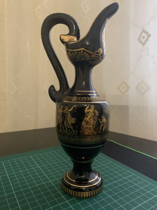 Ваза - Амфора Кобальт Позолота 24 Карата Фарфор Греция