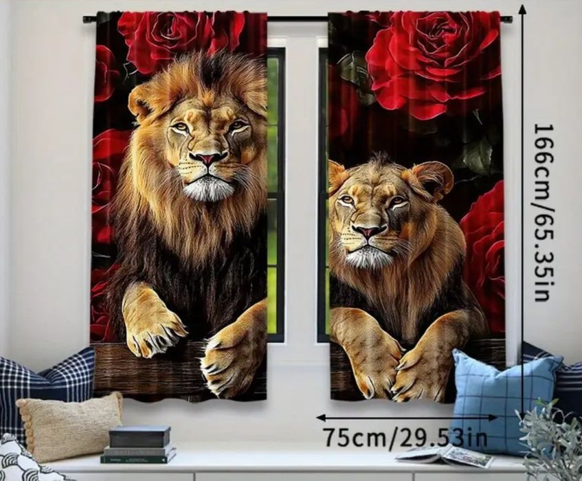 Zasłony panele lwy