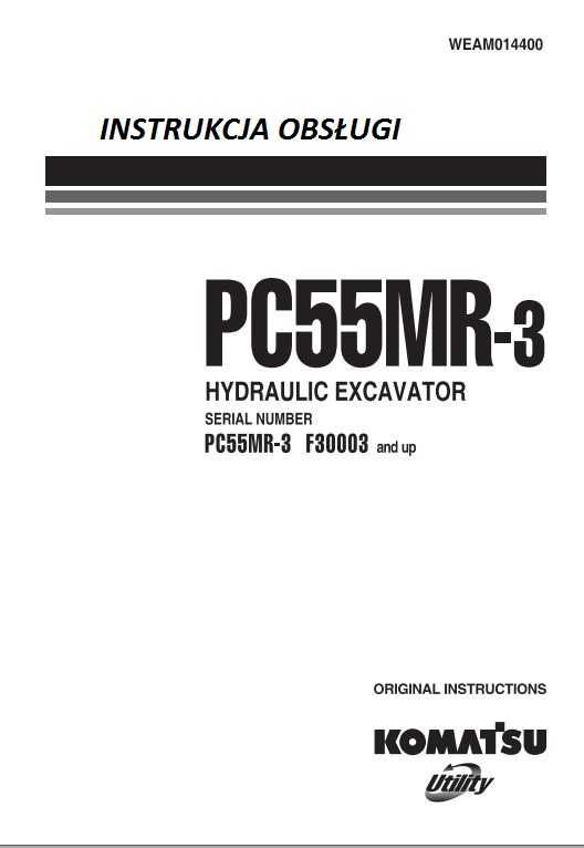 Instrukcja obsługi i konserwacji Komatsu PC 55 MR - 3 PL