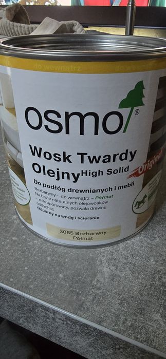 Nowy 2.5l Osmo wosk twardy 3065 półmat bezbarwny.